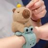 Kawaii Capybara Animal Slap Snap Wrap Bracelets Dog Cat Stuffed Animal Plush Toy Kid Cute Hand Ring Wristband Creative Gift