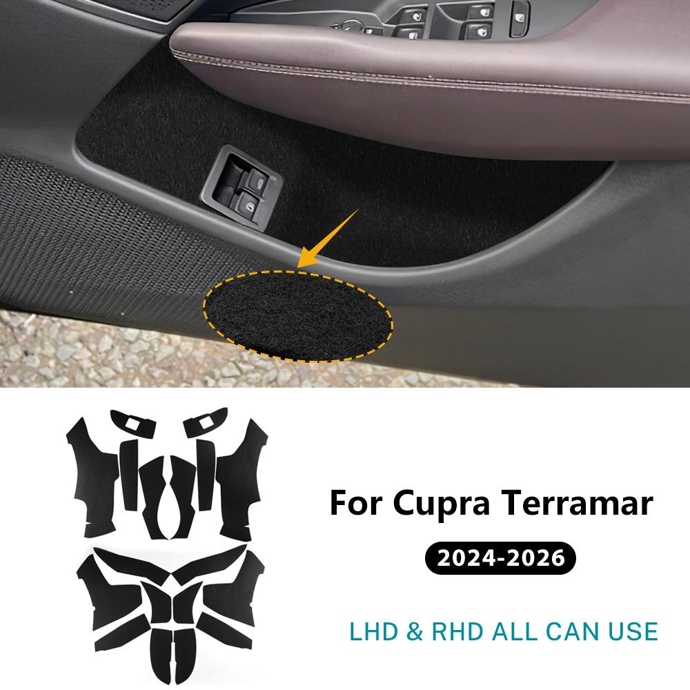 Top Suede For Cupra Terramar 2024 2025 2026 LHD RHD Car Front Rear Doors Map Pocket/Co-Pilot Toolbox Sticker Interior Trim