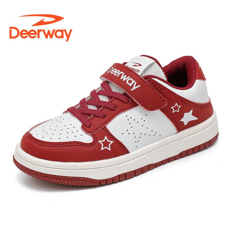 Delhui breathable classmates children's board shoes 2025 spring and autumn models leather lightweight boys and girls student version sports board shoe