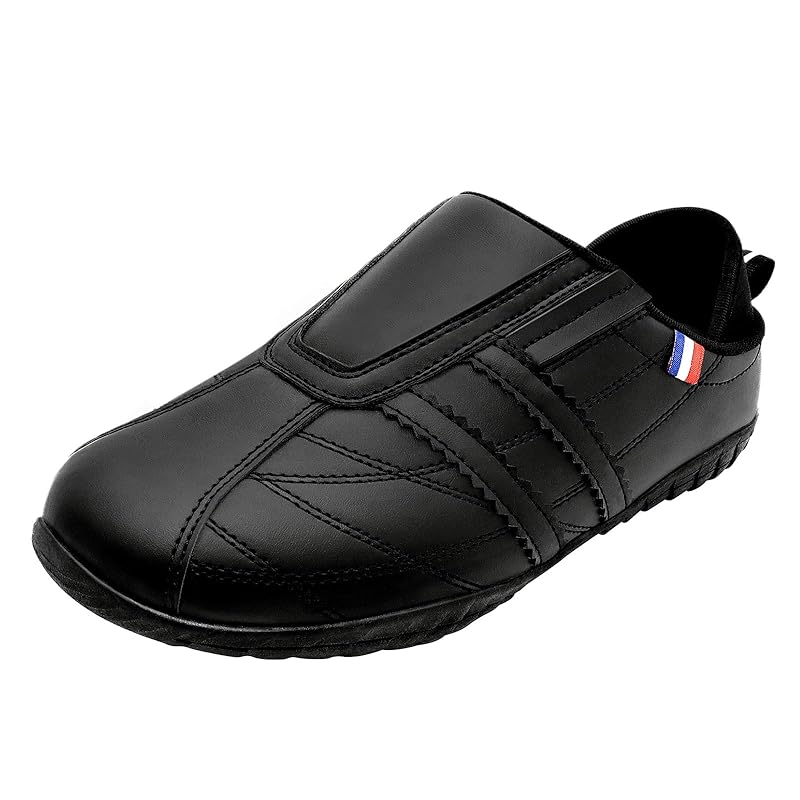 

[PEAK JOHN] slip-ons men s sneakers 2way I can step on my heels shoes casual sneakers black lightweight Putting on and taking off all black 27.0