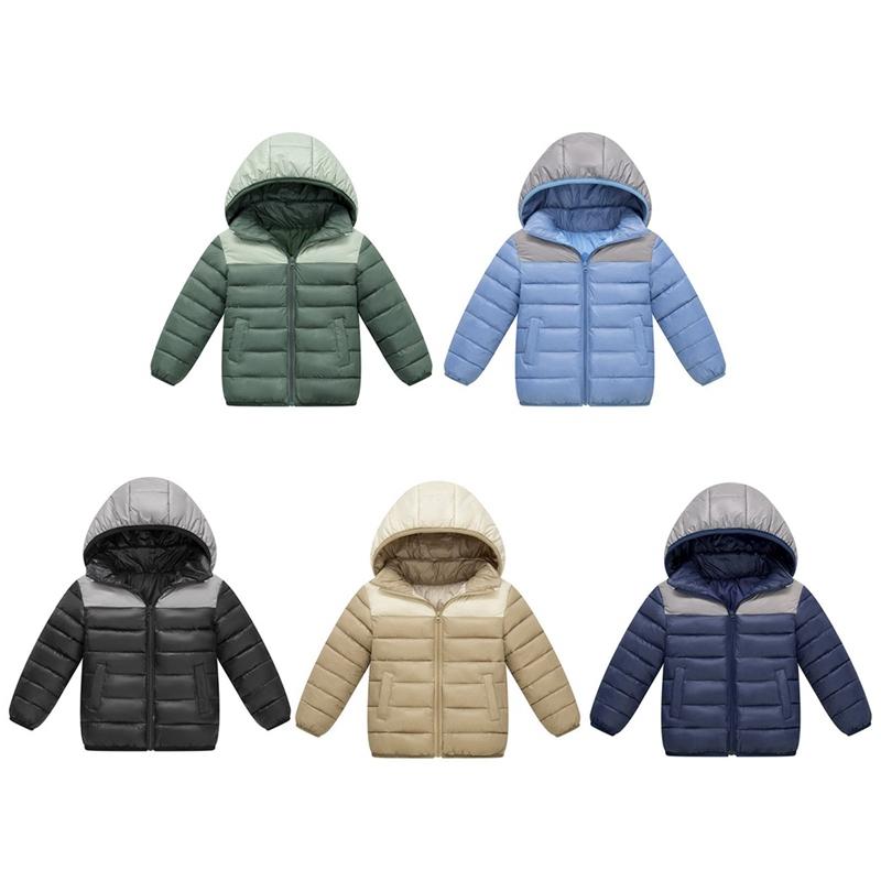 7-16 Years Kids Boys Winter Warm Hooded Coat Windproof Zipper Jacket