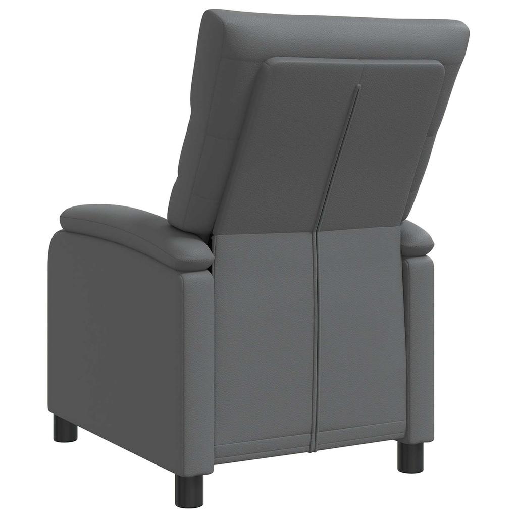 Recliner Chair Gray Faux Leather