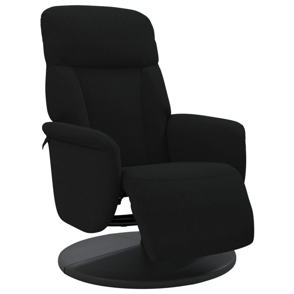Recliner with Footrest Black Velvet