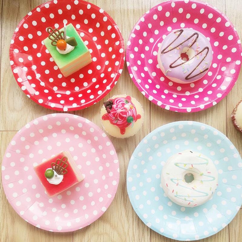 OIMG Polka Dot Disposable Paper Plates
