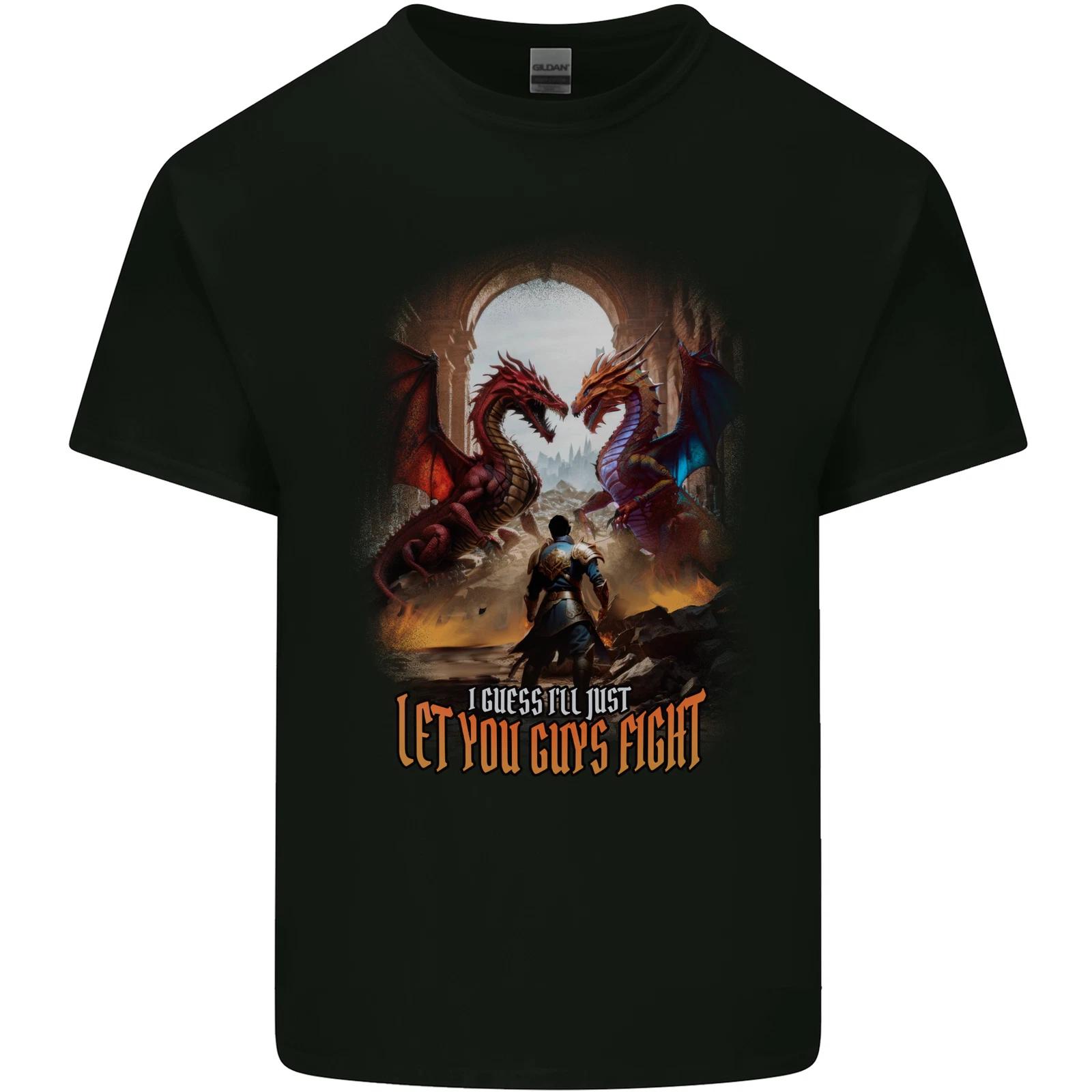 Let You Guys Fight Role Play Games Dragon RPG Kids T-Shirt Childrens L