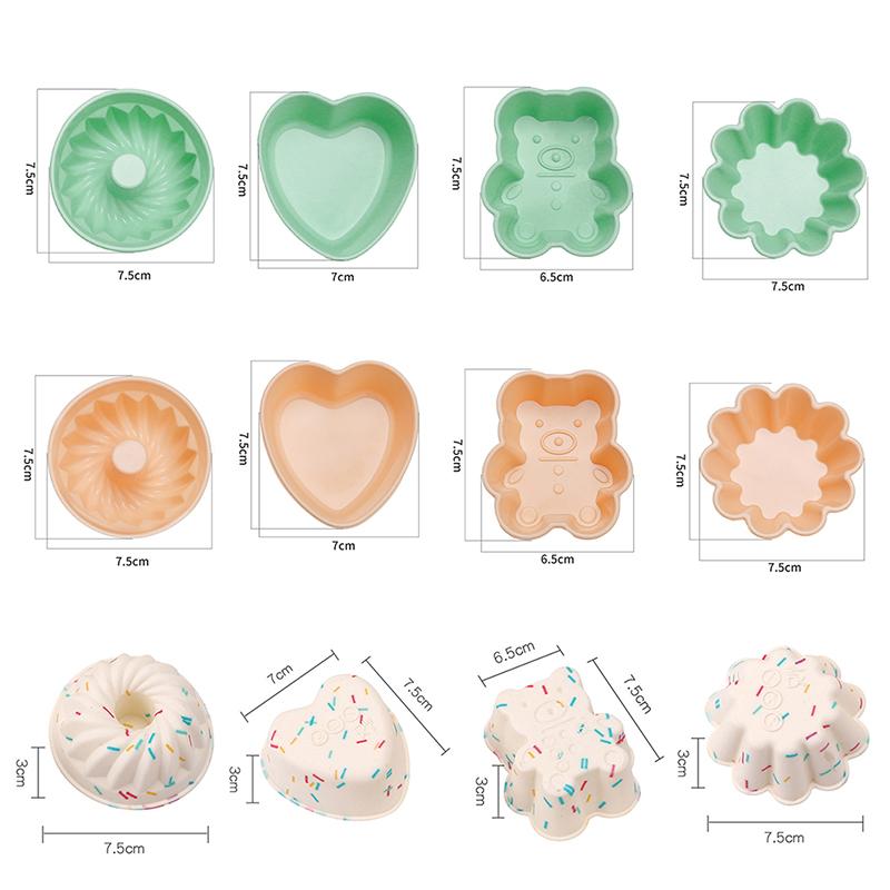 4Pcs Cupcake Silicone Molds Cup Cake Diy Decorating Bakeware Baking Tools