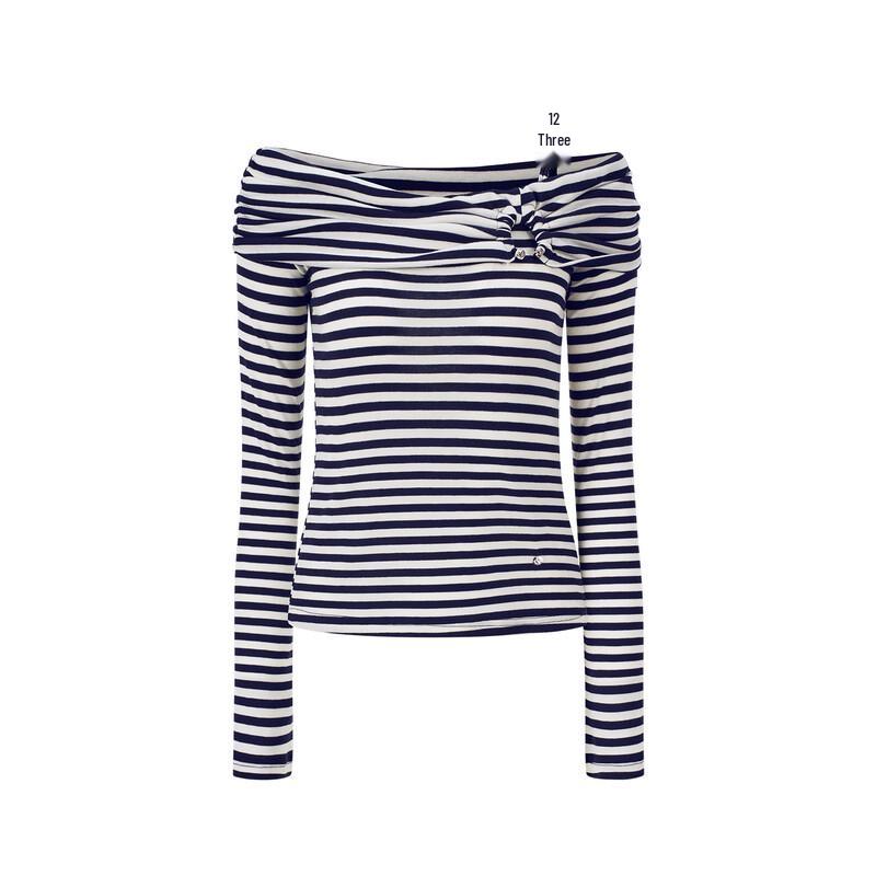 GIOVANNI VALENTINO Women's Striped Off-Shoulder T-Shirt