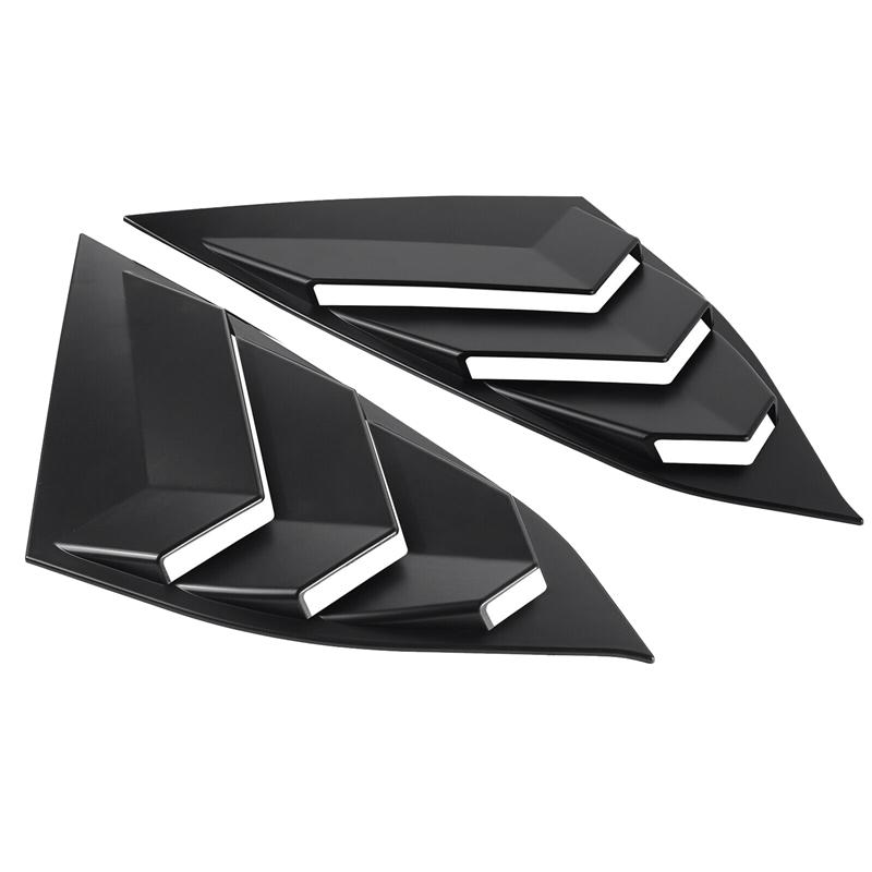 Rear Side Vent Quarter Window Louver Shutter Cover For 2018- Honda Accord Matte Black