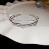 Peach Heart Love Bracelet Women's Fashion Temperament Zircon Bracelet Light Luxury Link Chain Bracelets Wristband Jewelry K-