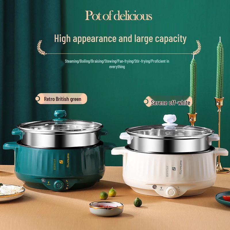 Multi-Functional Electric Cooker: Non-Stick Electric Pot, Wok, Hot Pot & Steamer for Dorms