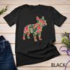 Französische Bulldogge Blumen T-Shirt Herren Damen T-Shirts Oberteil Floral Französische Bulldogge Hund Silhouette Unisex T-Shirt Herren Damen T-Shirts Oberteil