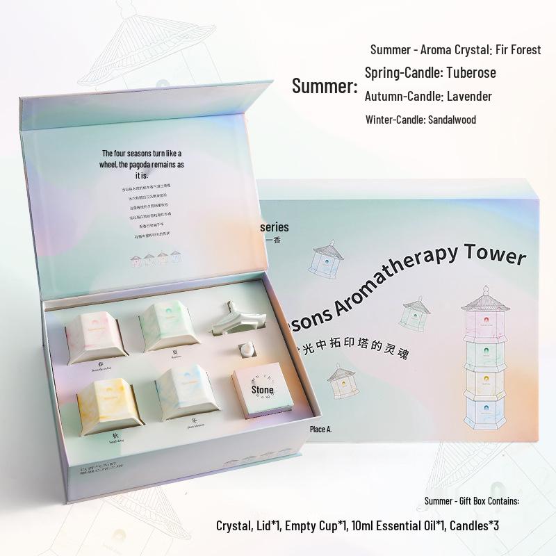 Wish Tower Scented Candles & Diffuser Stone Gift Box – Long-Lasting Wedding & Birthday Souvenir Ornament