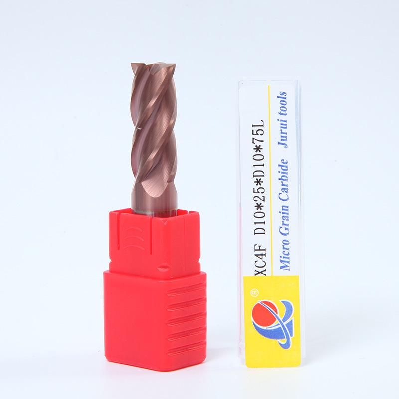 55° 4-Schneiden Vollhartmetall-Schaftfräser aus Wolframstahl, Gerader Schaft, CNC-beschichtet