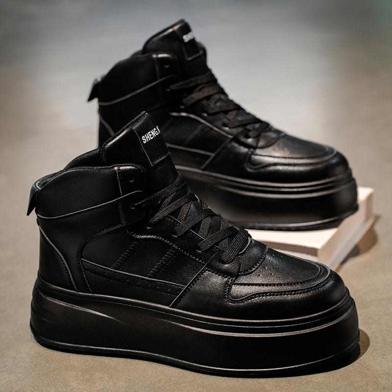 New Men's Classic Fashion High Top Thick Sole Skateboarding Shoes Comfortable Soft Sole Basketball  Sneakers