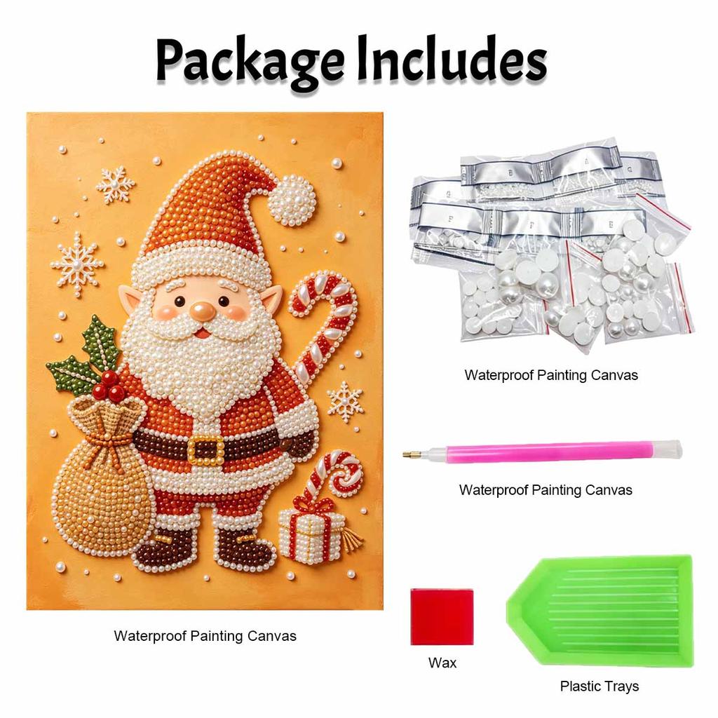 Christmas Pearl Painting Kit Handmade DIY Santa Claus Candy Cane Snowflake Home Decoration Painting