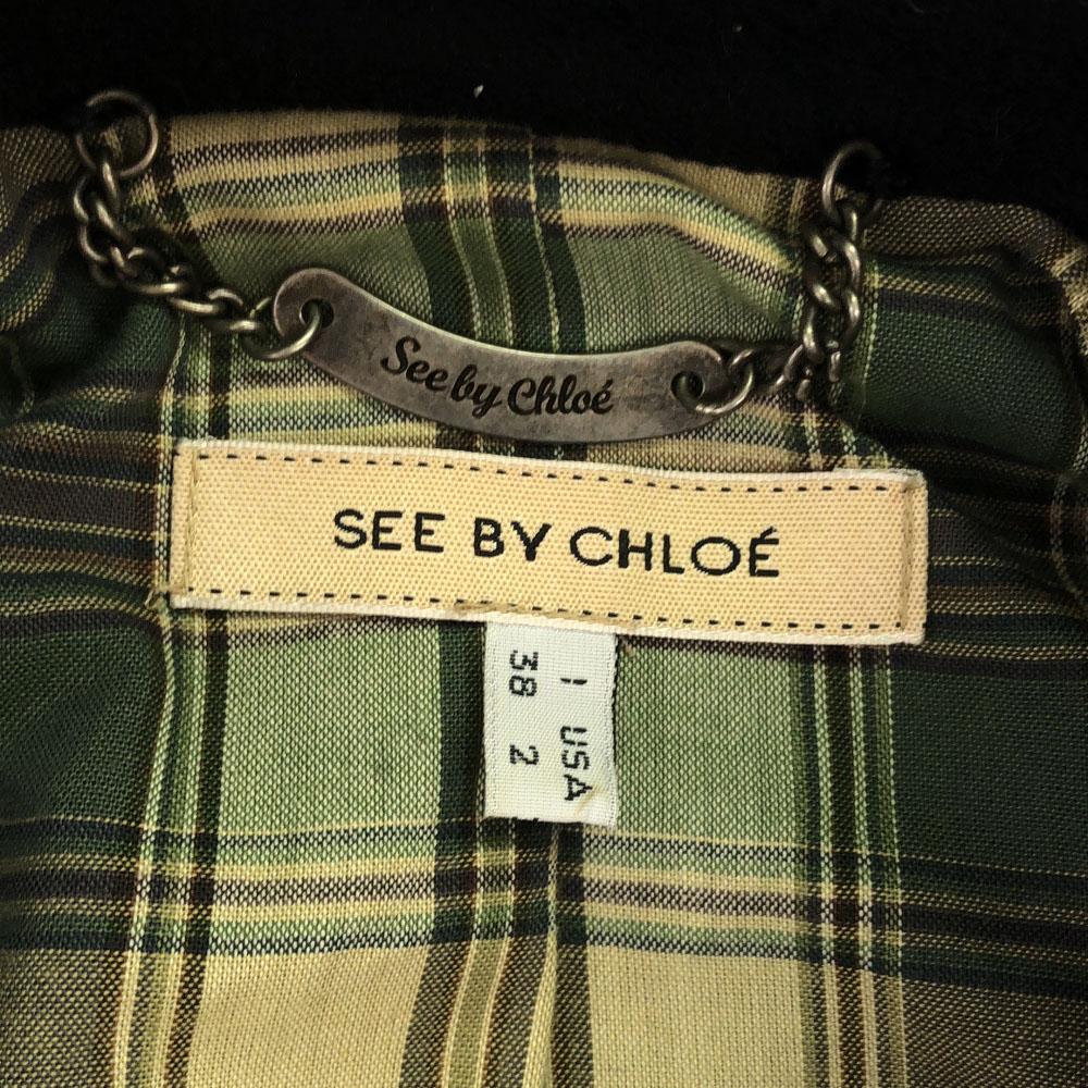 SEE BY CHLOE Wollmischung Caban 38 schwarz Damen Gebraucht