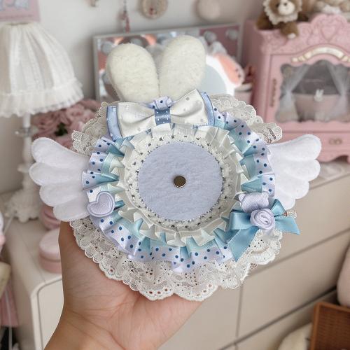 5.8cm Creative Design Kawaii Badge Pin Displaying Holder Sweet Lace Star Protector with Lanyard Fashoin Badge Clip Cover Case