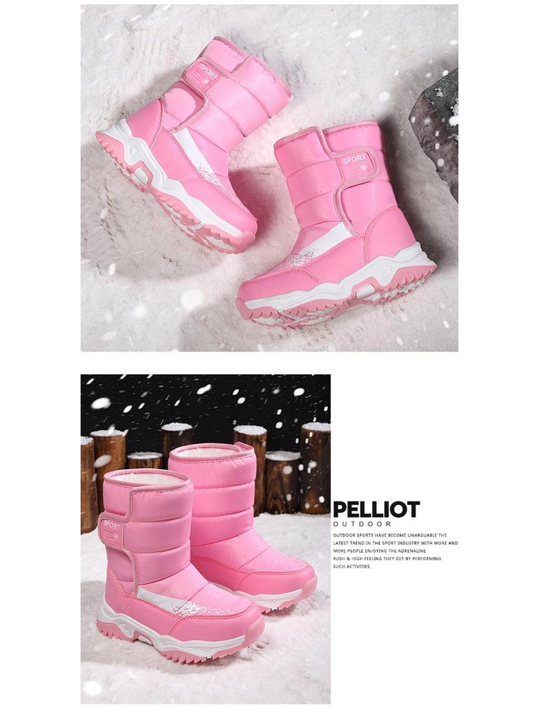 Botas de Neve de Inverno para Crianças até Meio da Panturrilha - Peludas, Quentes e Casuais para Meninos e Meninas