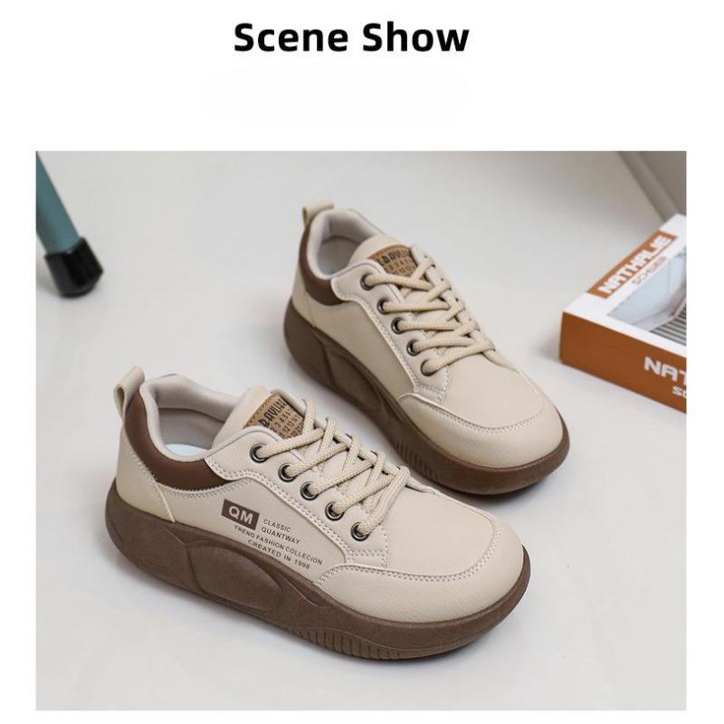 Scarpe da ginnastica alla moda da donna Scarpe da skateboard antiscivolo con lacci per esterni Scarpe sportive piatte da passeggio comode e leggere per le donne