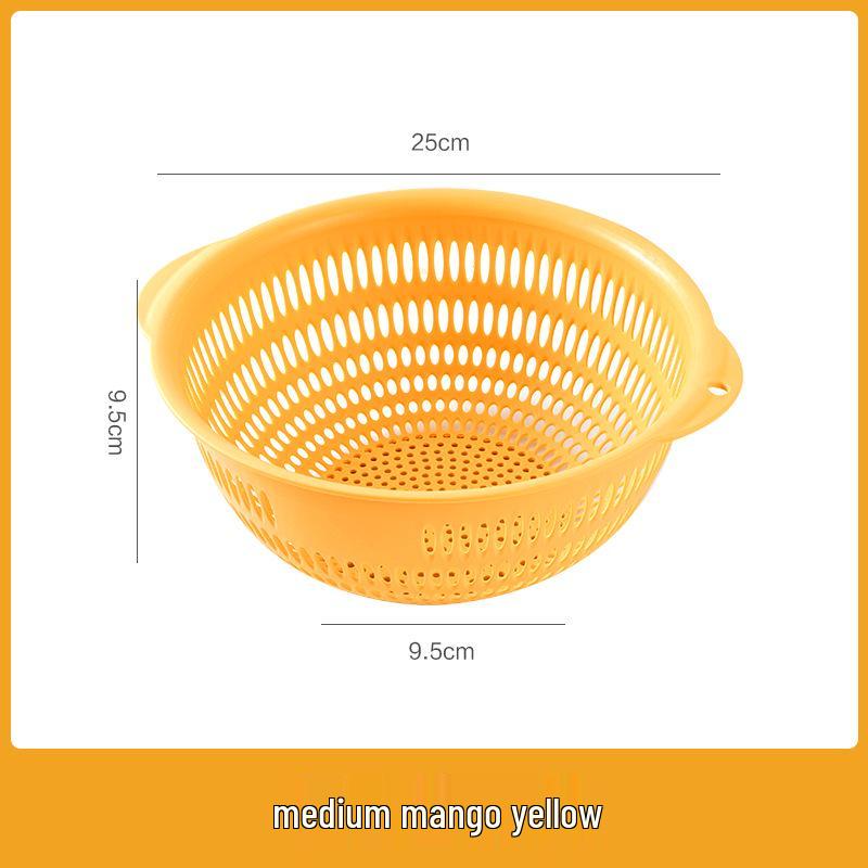 Three-Piece Kitchen Set: Vegetable Washing Basket, Drain Basket, and Fruit Plate