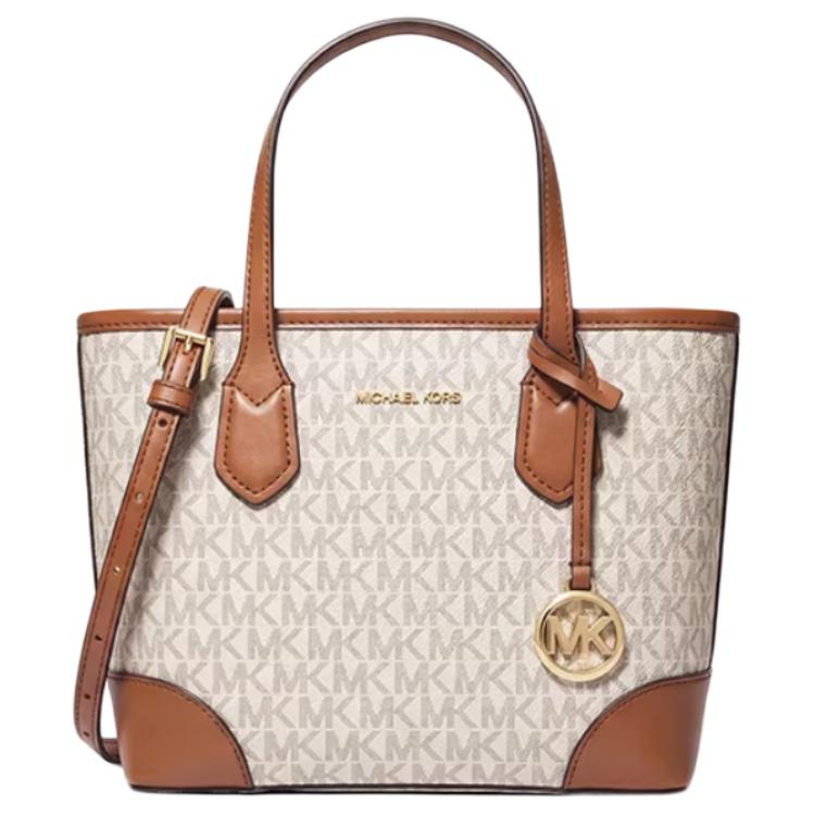 

Michael Kors Eva Classic Monogram Adjustable Shoulder Strap Pvc Tote Bag Mini Women Tote Bags Vanilla-White 35S6GV0T0B-VANILLA Basic Set (Bag+Dust Bag)