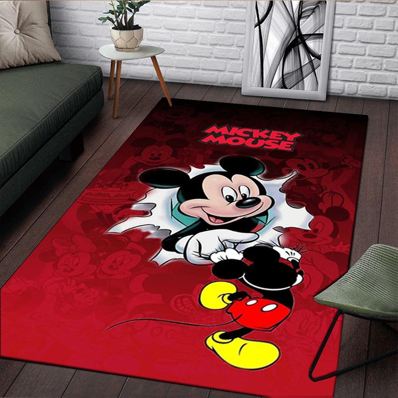 1pc Mickey Pattern Area Rug Soft Flannel Floor Mat for Living Room,Office,Bedroom and Carpet,Sofa Coffee Table Floor Mat
