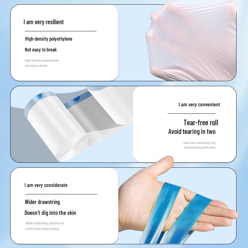 Extra-Thick No-Tear White Drawstring Trash Bags, Large Size for Kitchen