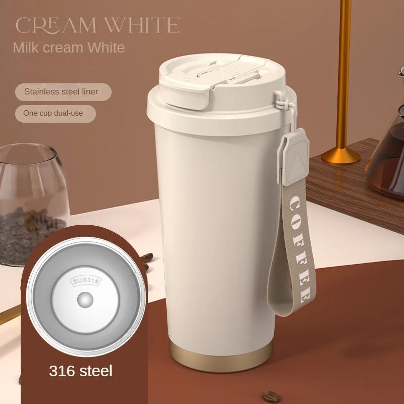 Portable Ceramic Coating Tumbler Durable Stainless Steel Coffee Mug Reusable Double Wall Vacuum Insulated Cups Exquisite Gifts