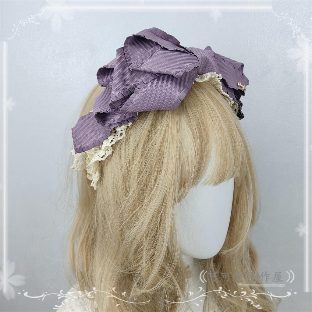 Original Lolita Bow Headband KC Headband Headgear Cla Big Bow Headwear Hair Accessories for Girls