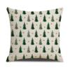 Green Christmas Tree Linen Pillowcase Joy New Year Holiday Cushion Sofa Pillowcase