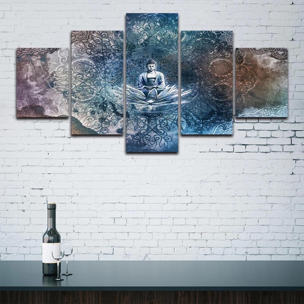 Prints Canvas Paintings Wall Art 5 Pieces Interiorized Buddha Meditate Posters Pictures Home Decor Living Room No Frame Modular