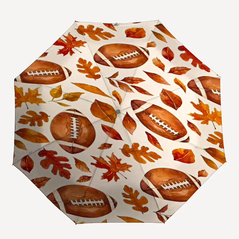 American football Theme Automatic Umbrella, Lightweight & Portable, 8 Rib, Perfect for Outdoor Travel, Birthdays, Christmas, Gifts.