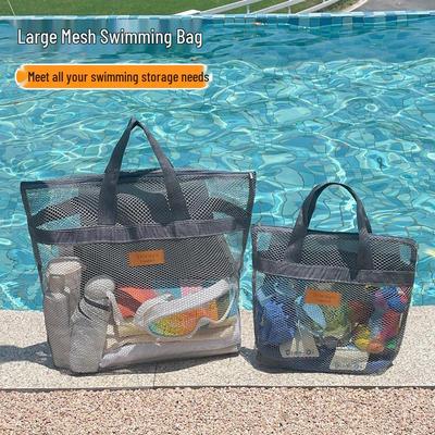 Large Capacity Travel Beach Bag: Mesh Makeup & Toiletry Organizer