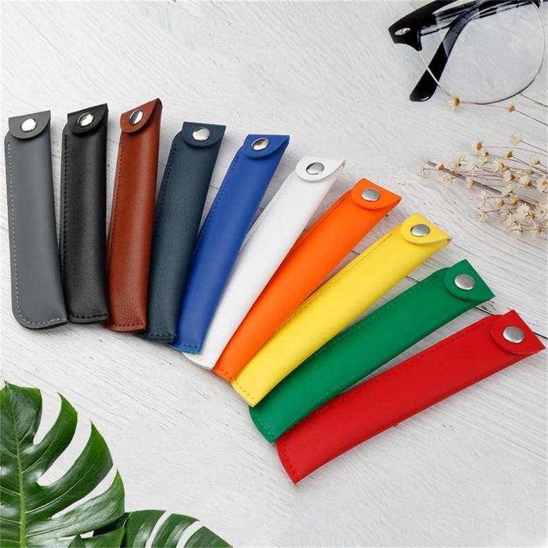 Solid Color Pencil Bag Retro Pencil Case Pen Bag Pen Case PU Leather Pencil Organisers Pencil Pouch for Ballpoint Pen