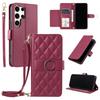 Suitable for Samsung S25 Small Fragrance Crossbody Card Bag Mobile Phone Case S24 Diamond Card Flap Leather Case Women's Leather Case