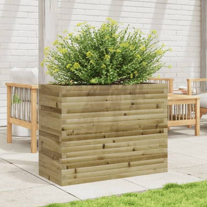 VidaXL Jardinière 90x40x68,5 cm bois de pin imprégné, jardinière d'extérieur, bac à fleurs, bac à tomates, jardinière de 3282493