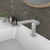 Tuqiu New Brushed Gold Bathroom Faucet Black Basin Faucet Brass Sink Mixer Cold & Hot Gray Lavotory Faucet Water Mixer Sink Tap