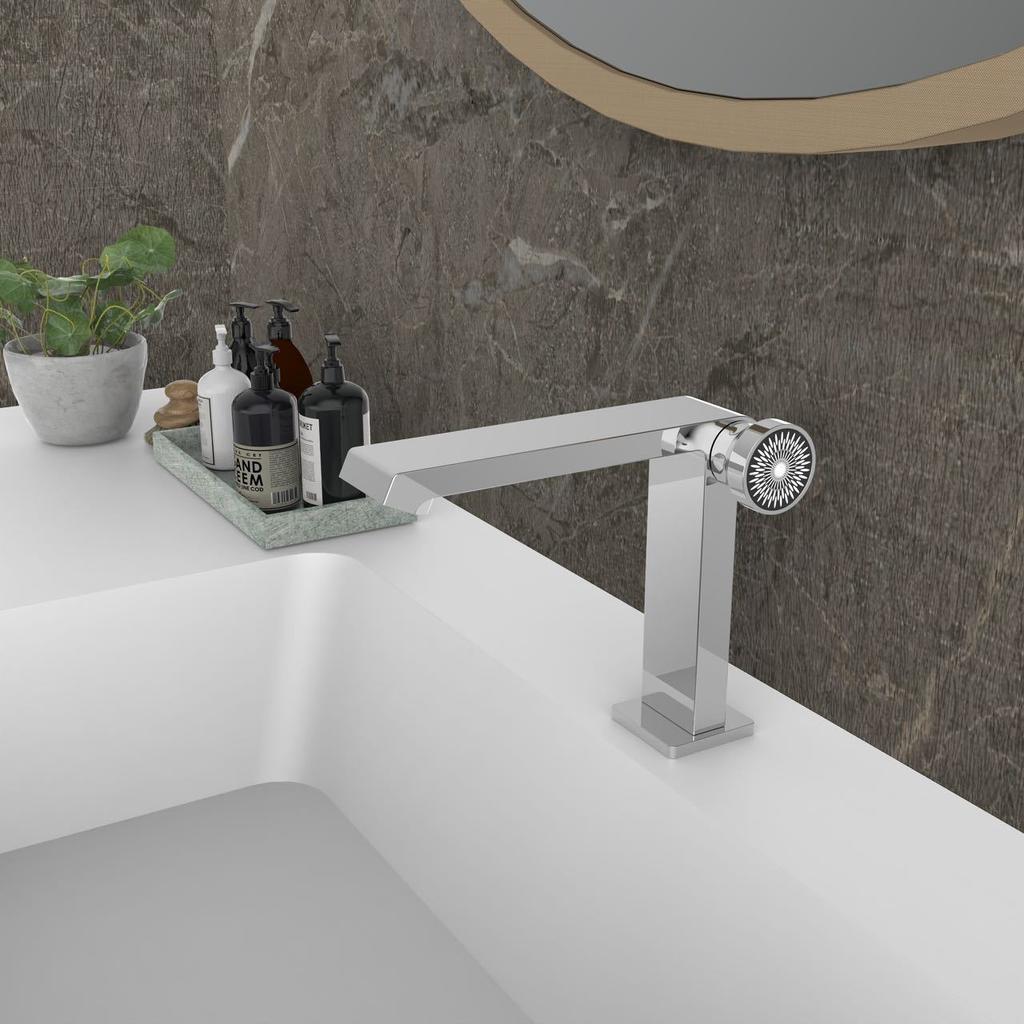Tuqiu New Brushed Gold Bathroom Faucet Black Basin Faucet Brass Sink Mixer Cold & Hot Gray Lavotory Faucet Water Mixer Sink Tap