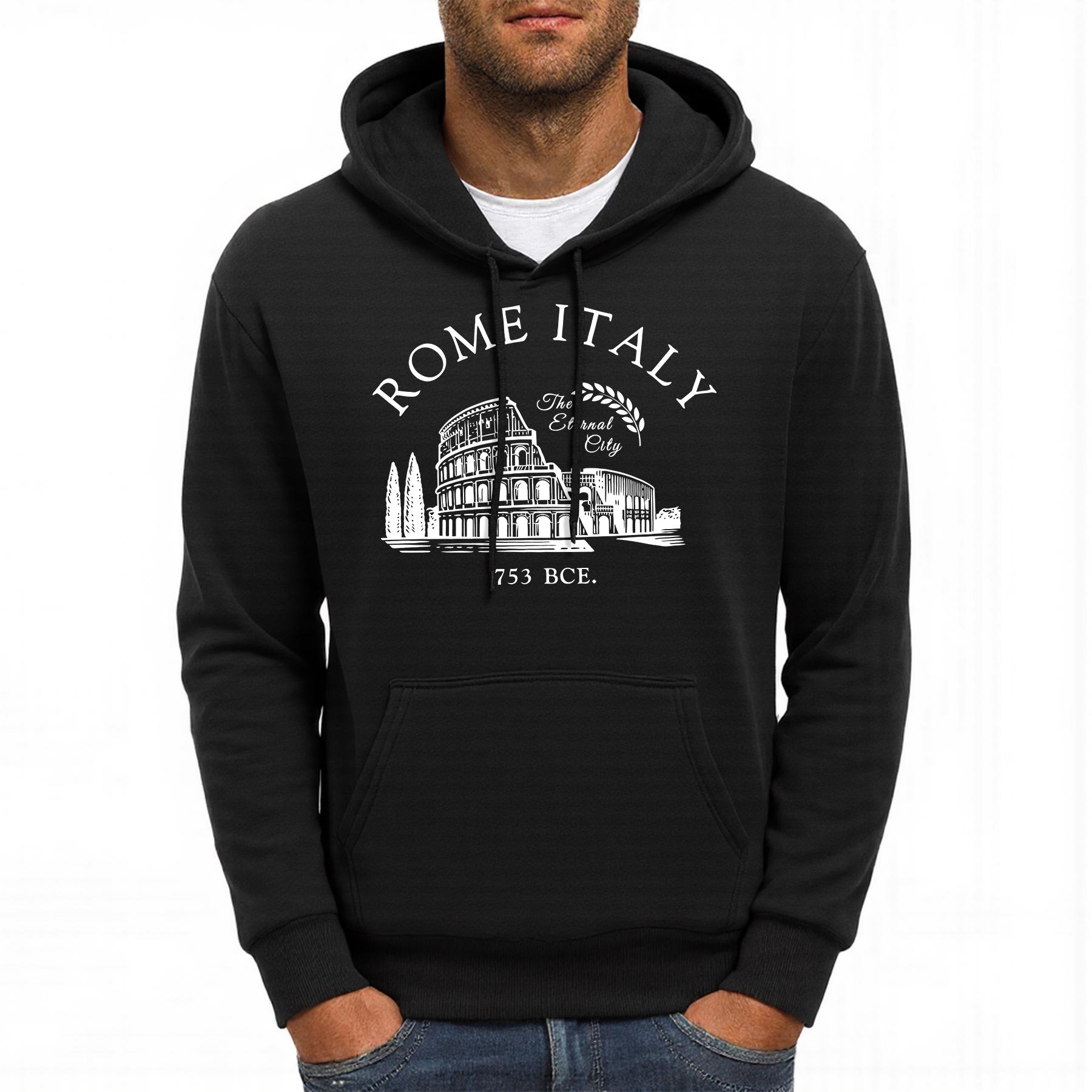 

Colosseum Rome Italy Printing Men Hoody Oversized Fleece Hoodie Autumn Multicolor Clothing Casual Pocket Male Sportswears 3XL