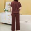 Women's Plus Size 2-Piece Set, Short Sleeve Button Top & Wide Leg Pants (XL-5XL)