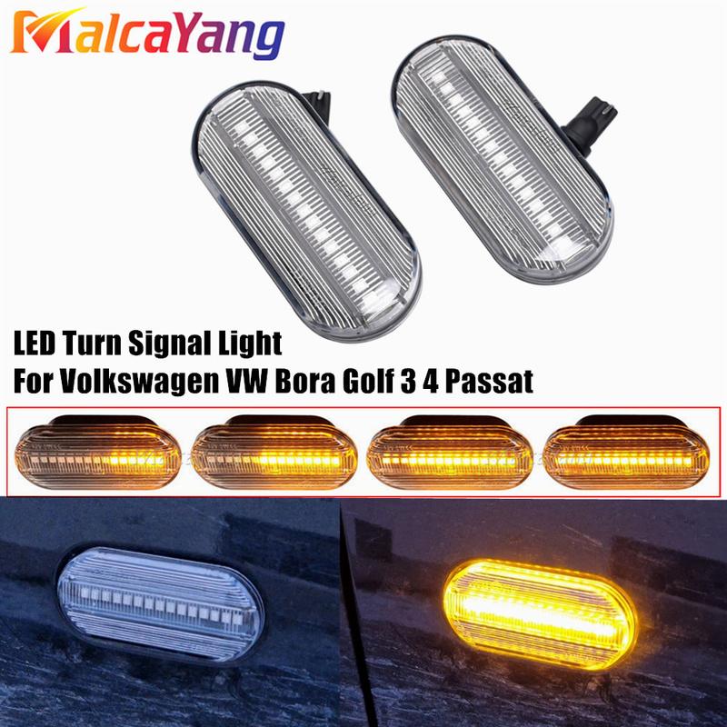 2PCS Led Dynamic Side Marker Turn Signal Light Sequential Blinker Light For VW Golf 3 4 MK3 MK4 Passat 3BG Polo 6N 9N Bora Vento