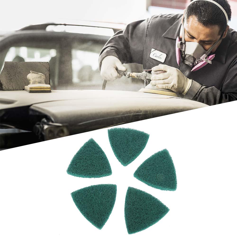 5pcs Triangle Scouring Pad Polishing Pad Self Adhesive Plate Grinding Machine Accessories