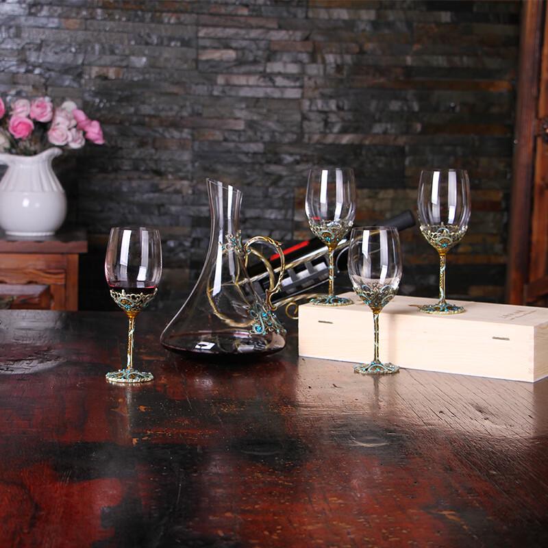 

Shangqi Classical Carved Enamel Crystal Red Wine Decanter Set