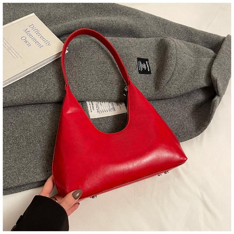 Premium texture niche solid color simple commute 2 new autumn and winter versatile shoulder underarm bag fashion handbag