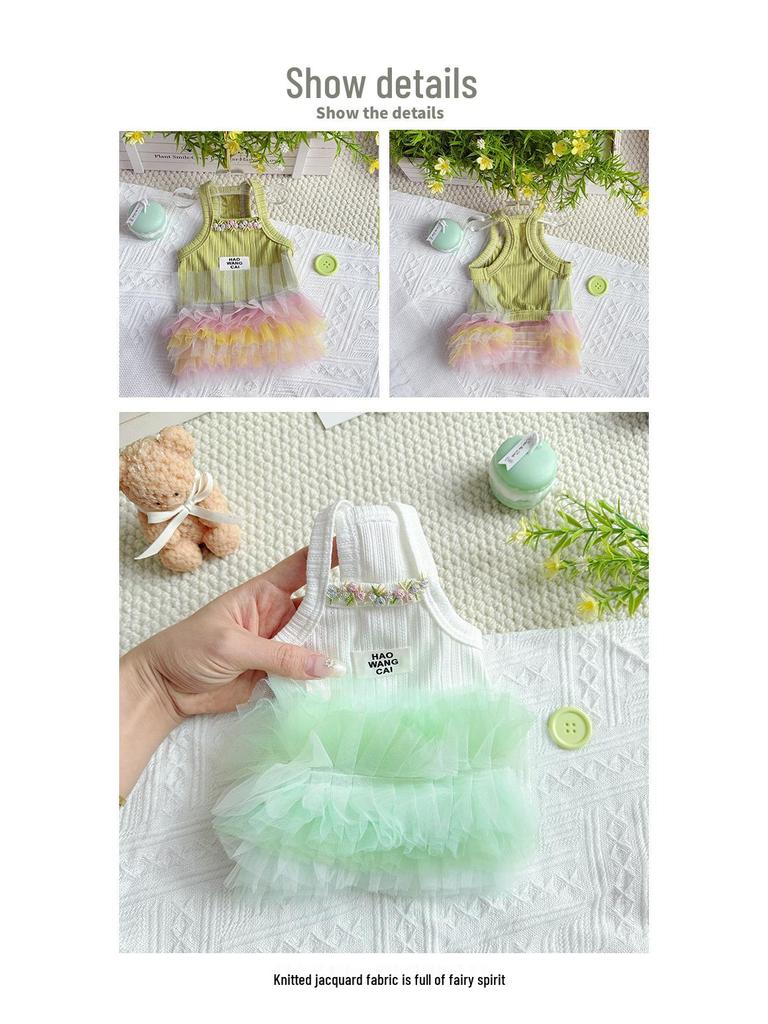 Haustier-Prinzessin-Kleid: Frühlings-/Sommer-Puff-Tüllrock für Katzen & kleine Hunde