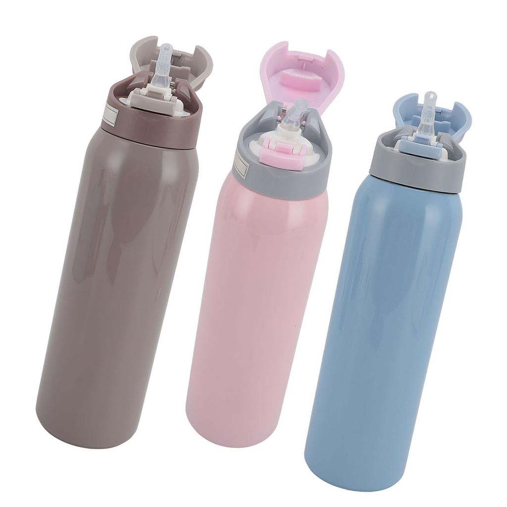 Insulated Stainless Steel Water Bottle with Gravity Ball Straw Vacuum Insulated Bottle for Elderly