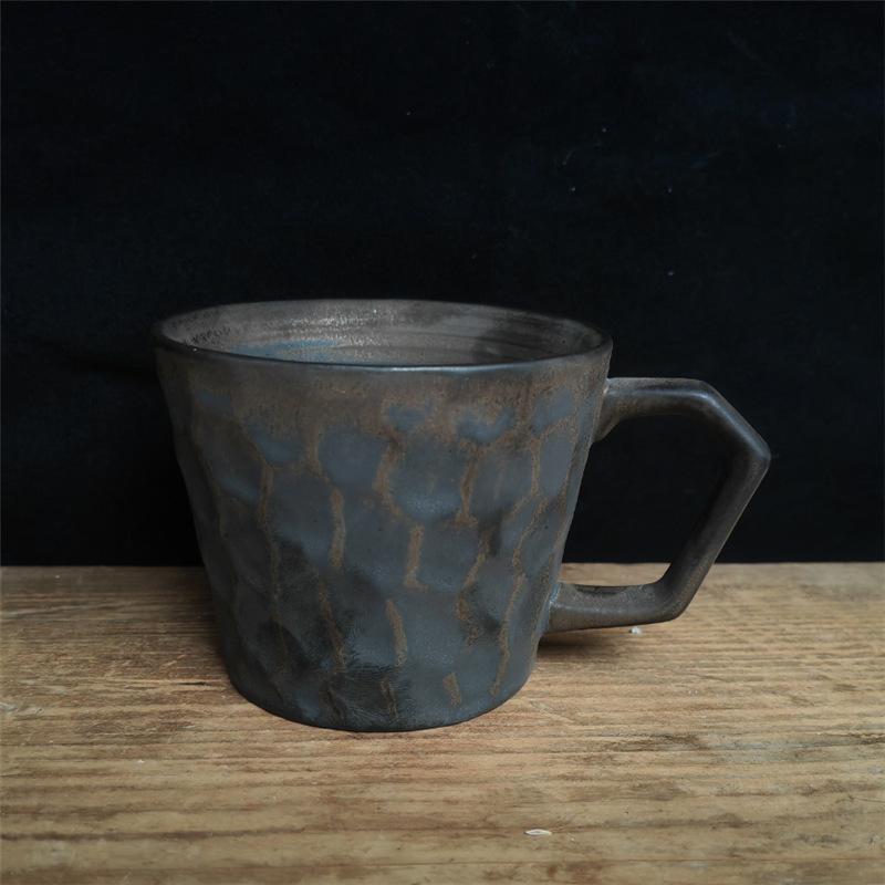 Japanese Coarse Pottery Coffee Cup Breakfast Creative Afternoon Cup Tea Old Retro Vintage Ceramic Cup