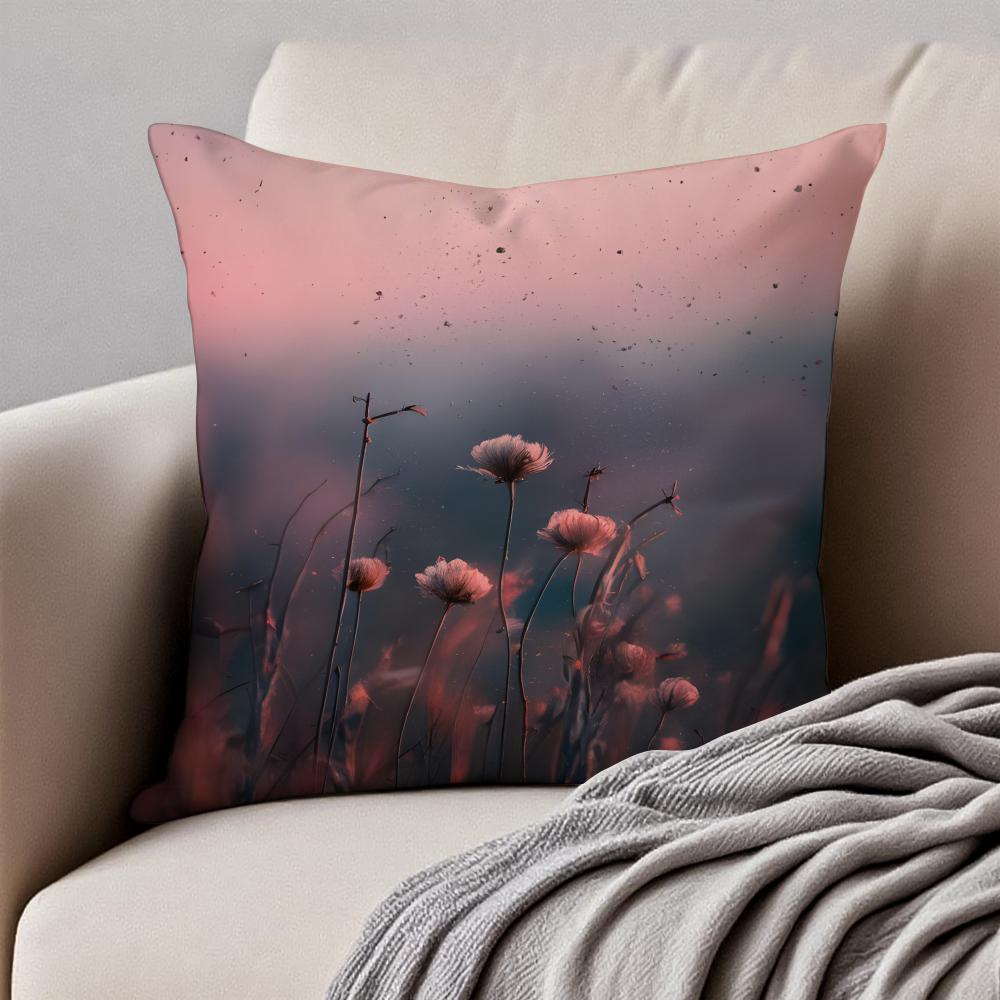LLovely atmospheric vibe Cushion Cover Pillowcase Antidustmite Invisible Zipper Short Plush Sofa Cushion