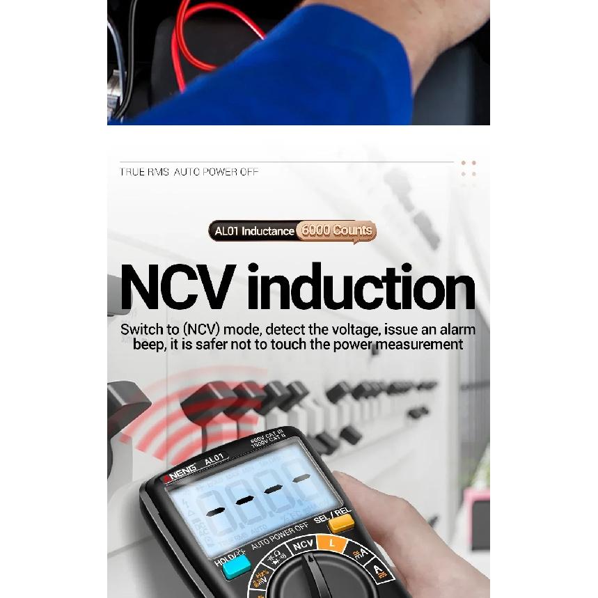 ANENG AL01 Inductance Digital Multimeters True RMS NCV Handheld 6000 Counts Tester AC/DC Votage Current Resistance Ohm Tool