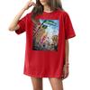 Women's Casual Fashion Round Neck Printed Short Sleeve T-Shirt Top